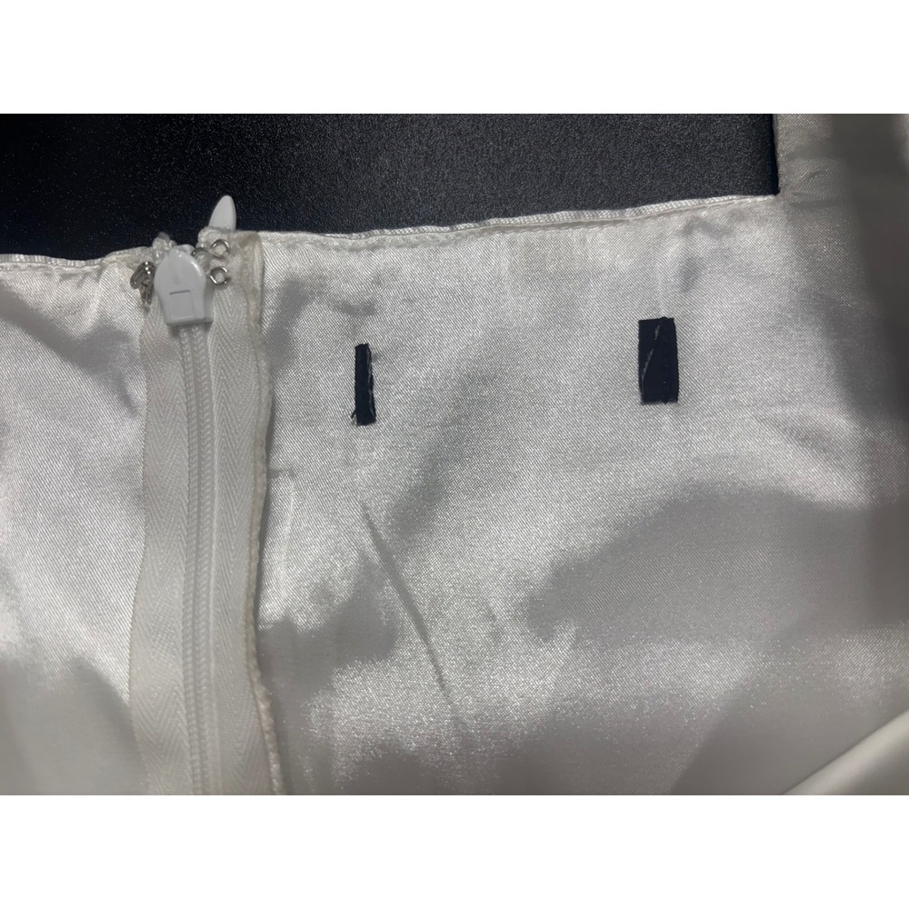Lulus Bubbly Love White Satin Corset Mini Dress Square Neck Skater Fit and Flare - Picture 6 of 9